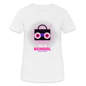 Old School Boombox – Pop Art Hip Hop - Frauen T-Shirt atmungsaktiv - Weiß - Vorne - AI Model Female 172 dark (172cm)