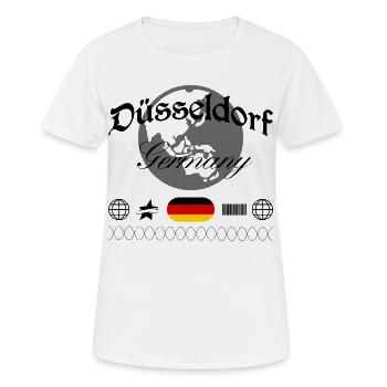 Düsseldorf Deutschland Streetwear Reise Souvenir - Frauen T-Shirt atmungsaktiv - Weiß - Vorne - AI Model Female 172 dark (172cm)