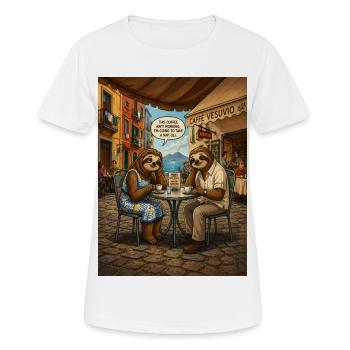 NAPoli – Coffee Ain't Working, I will take a nap - Frauen T-Shirt atmungsaktiv - Weiß - Vorne - AI Model Female 172 dark (172cm)