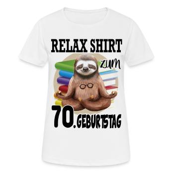 Faultier Relax: 70 Geburtstag Lustig Entspannt - Frauen T-Shirt atmungsaktiv - Weiß - Vorne - AI Model Female 172 dark (172cm)