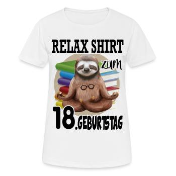 Relaxed Sloth zum 18. Geburtstag Faultier - Frauen T-Shirt atmungsaktiv - Weiß - Vorne - AI Model Female 172 dark (172cm)