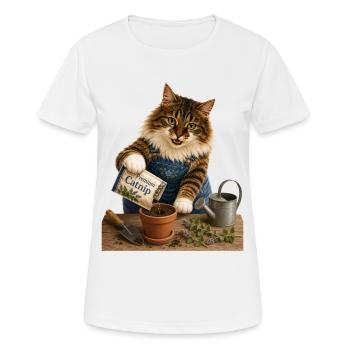 Catnip Gardener - Women's Breathable T-Shirt - white - Front - AI Model Female 172 dark (172cm)