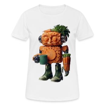 Karottenscheiben-Bot - Frauen T-Shirt atmungsaktiv - Weiß - Vorne - AI Model Female 172 dark (172cm)