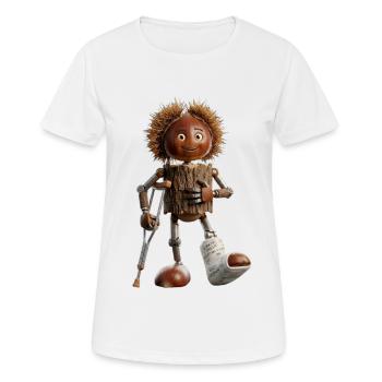 CHESTNUT BOT - Le mignon robot bio-organique - T-shirt respirant Femme - blanc - Devant - AI Model Female 172 dark (172cm)