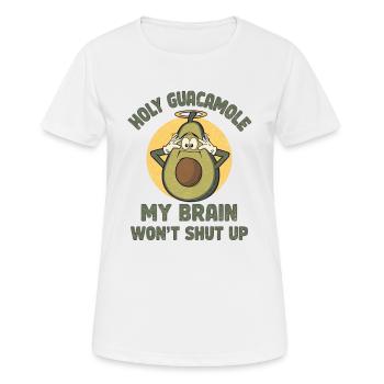 Saint Guacamole T-shirt drôle à l’avocat - Carto rétro - T-shirt respirant Femme - blanc - Devant - AI Model Female 172 dark (172cm)