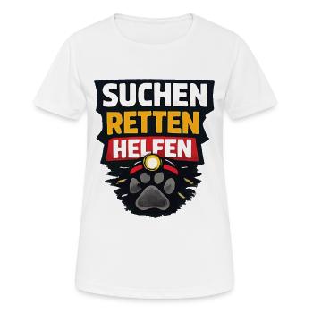 Rettungshund Suchen Retten Helfen - Frauen T-Shirt atmungsaktiv - Weiß - Vorne - AI Model Female 172 dark (172cm)