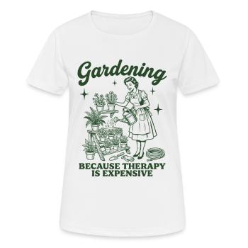 Gardening Because Therapy Is Expensive Retro - Women's Breathable T-Shirt - white - Front - AI Model Female 172 dark (172cm)