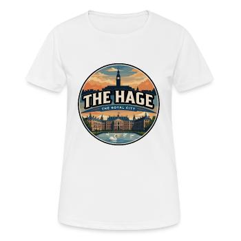 Retro The Hague Peace Palace Badge - Women's Breathable T-Shirt - white - Front - AI Model Female 172 dark (172cm)
