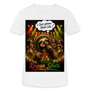 Ragga Sloth – Just Gimme Sloth Life Reggae Design - T-shirt respirant Femme - blanc - Devant - AI Model Female 172 dark (172cm)