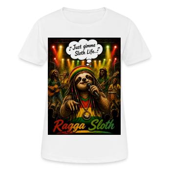 Ragga Sloth – Just Gimme Sloth Life Conception musicale - T-shirt respirant Femme - blanc - Devant - AI Model Female 172 dark (172cm)