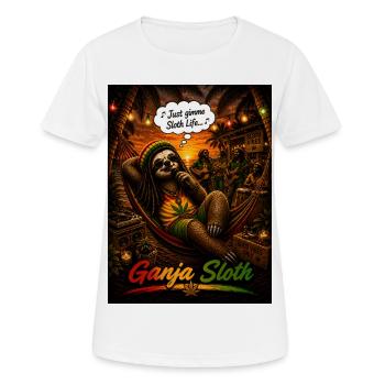 Ganja Sloth – Just Gimme Sloth Life Reggae Design - T-shirt respirant Femme - blanc - Devant - AI Model Female 172 dark (172cm)
