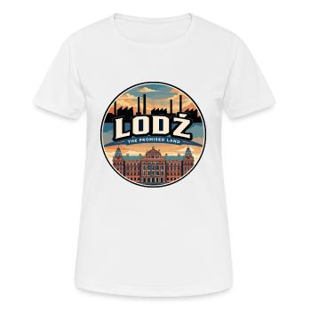 Retro Łódź Manufaktura Reiseabzeichen - Frauen T-Shirt atmungsaktiv - Weiß - Vorne - AI Model Female 172 dark (172cm)