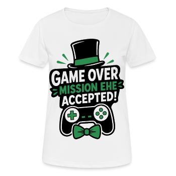 Mission Ehe Bräutigam JGA - Frauen T-Shirt atmungsaktiv - Weiß - Vorne - AI Model Female 172 dark (172cm)