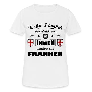 Heraldisches Schildtrio Franken - Frauen T-Shirt atmungsaktiv - Weiß - Vorne - AI Model Female 172 dark (172cm)