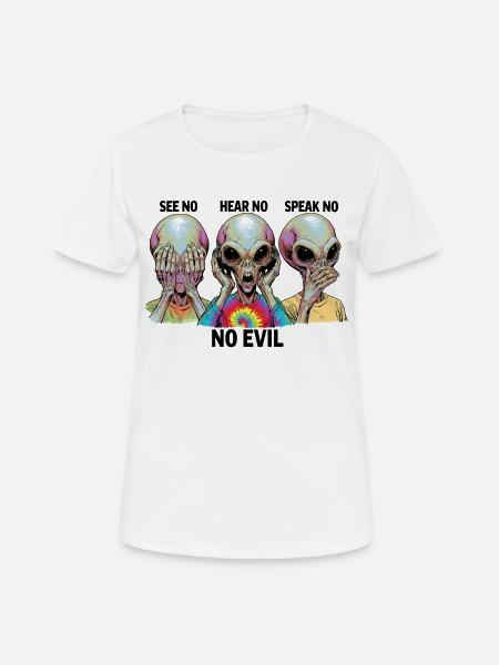 See no evil aliens - Frauen T-Shirt atmungsaktiv - Weiß