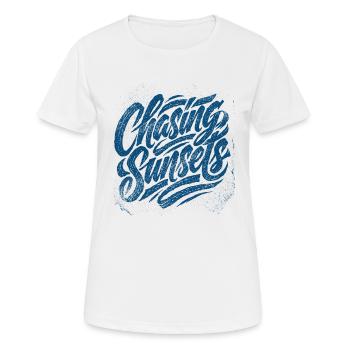 À la poursuite du lever du soleil - T-shirt respirant Femme - blanc - Devant - AI Model Female 172 dark (172cm)