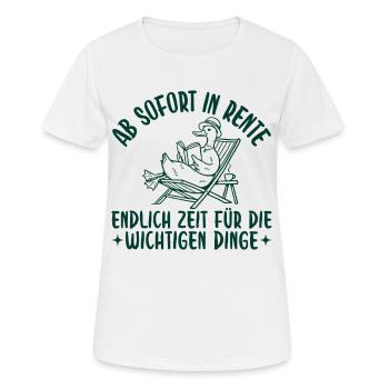 Rentnerin Gans mit Buch im Liegestuhl Retro - Frauen T-Shirt atmungsaktiv - Weiß - Vorne - AI Model Female 172 dark (172cm)