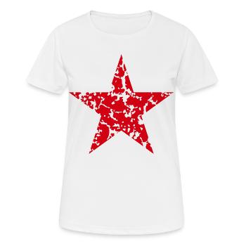 Roter Stern (Revolution / Vintage) - Frauen T-Shirt atmungsaktiv - Weiß - Vorne - AI Model Female 172 dark (172cm)