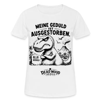 Lustiger T-Rex Dinosaurier Spruch | Sarkasmus Büro - Frauen T-Shirt atmungsaktiv - Weiß - Vorne - AI Model Female 172 dark (172cm)