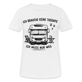 Vanlife Flucht Auszeit - Frauen T-Shirt atmungsaktiv - Weiß - Vorne - AI Model Female 172 dark (172cm)