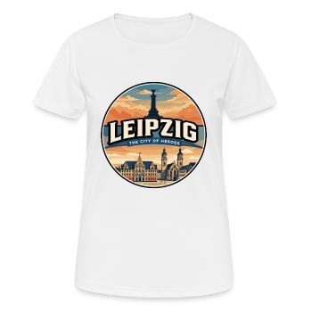 Retro Leipzig Old Town Hall Badge - Women's Breathable T-Shirt - white - Front - AI Model Female 172 dark (172cm)