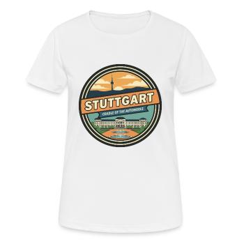 Insigne rétro du Schlossplatz de Stuttgart - T-shirt respirant Femme - blanc - Devant - AI Model Female 172 dark (172cm)