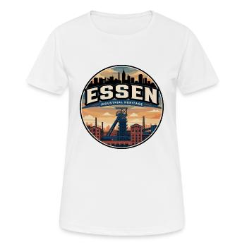 Insigne de mine rétro Zollverein d’Essen - T-shirt respirant Femme - blanc - Devant - AI Model Female 172 dark (172cm)
