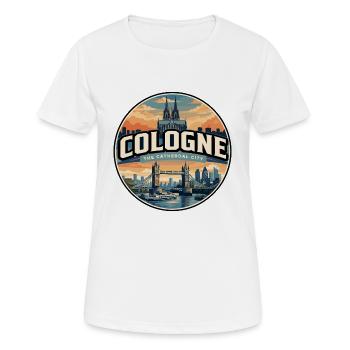 Retro Cologne Cathedral Travel Badge - Women's Breathable T-Shirt - white - Front - AI Model Female 172 dark (172cm)