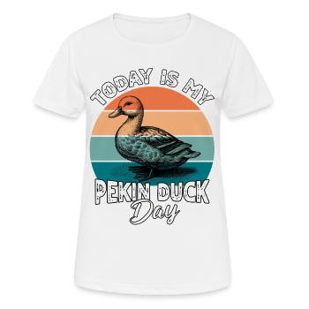 Canard ékiné de Pékin - T-shirt respirant Femme - blanc - Devant - AI Model Female 172 dark (172cm)