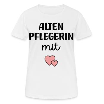 Altenpflegerin mit Herz - Frauen T-Shirt atmungsaktiv - Weiß - Vorne - AI Model Female 172 dark (172cm)
