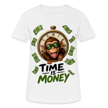Time is Money with the Monkey - Women's Breathable T-Shirt - white - Front - AI Model Female 172 dark (172cm)