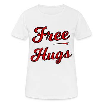 Scénario de Free Hugs sur Black - T-shirt respirant Femme - blanc - Devant - AI Model Female 172 dark (172cm)