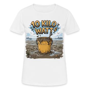 10 Kilo Watt – Électricien sur la mer de Wadden - jeu de mots - T-shirt respirant Femme - blanc - Devant - AI Model Female 172 dark (172cm)