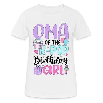 Oma de la fille d’anniversaire K-Pop - T-shirt respirant Femme - blanc - Devant - AI Model Female 172 dark (172cm)