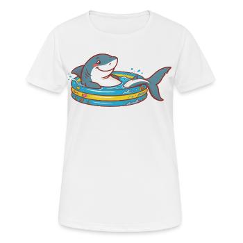 Requin dans la pataugeoire - T-shirt respirant Femme - blanc - Devant - AI Model Female 172 dark (172cm)