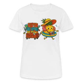 Ananas avec beaucoup de bagages - T-shirt respirant Femme - blanc - Devant - AI Model Female 172 dark (172cm)