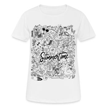 Summertime - Frauen T-Shirt atmungsaktiv - Weiß - Vorne - AI Model Female 172 dark (172cm)