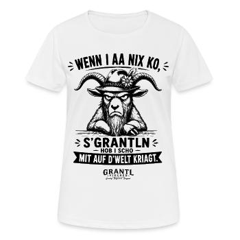 Bayerische Grantl Viecher Wenn I aa nix ko - Frauen T-Shirt atmungsaktiv - Weiß - Vorne - AI Model Female 172 dark (172cm)