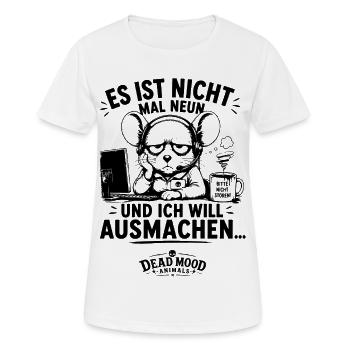 Kundenservice Spruch – Es ist nicht mal neun... - Frauen T-Shirt atmungsaktiv - Weiß - Vorne - AI Model Female 172 dark (172cm)