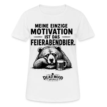 Lustiger Bär mit Bier | Humor für Bierliebhaber  - Frauen T-Shirt atmungsaktiv - Weiß - Vorne - AI Model Female 172 dark (172cm)