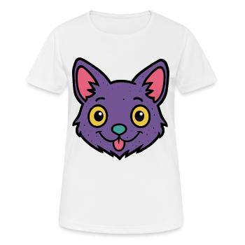 Lila Katzen-Pop-Art-Gesicht - Frauen T-Shirt atmungsaktiv - Weiß - Vorne - AI Model Female 172 dark (172cm)