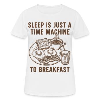 Frühstücksschlaf ist nur eine Zeitmaschine - Frauen T-Shirt atmungsaktiv - Weiß - Vorne - AI Model Female 172 dark (172cm)
