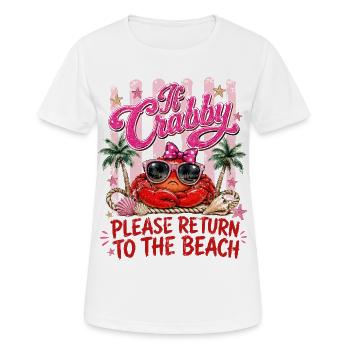 Crabe Plage Humour Été Rose - T-shirt respirant Femme - blanc - Devant - AI Model Female 172 dark (172cm)