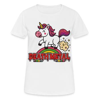 Death Metal Unicorn – Sweet meets hard - Women's Breathable T-Shirt - white - Front - AI Model Female 172 dark (172cm)
