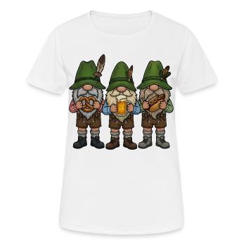 Remplacement des costumes traditionnels du Festival folklorique Gnome Lederhosen - T-shirt respirant Femme - blanc - Devant - AI Model Female 172 dark (172cm)