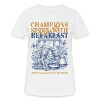 Les champions du petit-déjeuner commencent par le petit-déjeuner à la tequila - T-shirt respirant Femme - blanc - Devant - AI Model Female 172 dark (172cm)
