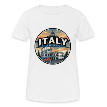 Retro Italy Colosseum Travel Badge - Women's Breathable T-Shirt - white - Front - AI Model Female 172 dark (172cm)
