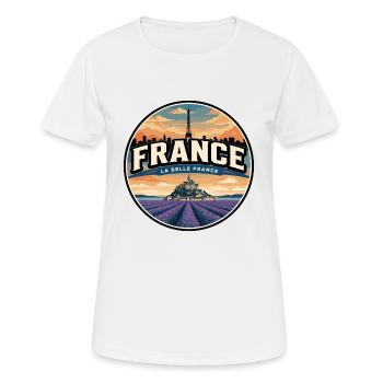 Retro France Provence Lavender Badge - Women's Breathable T-Shirt - white - Front - AI Model Female 172 dark (172cm)