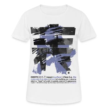 OMOTE Ura Large Kanji Budo Martialarts Design - Women's Breathable T-Shirt - white - Front - AI Model Female 172 dark (172cm)