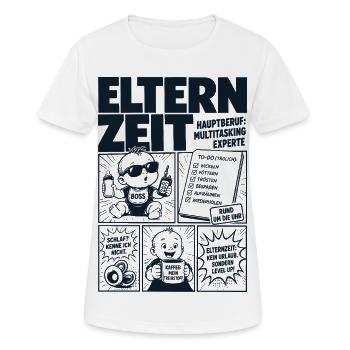 Elternzeit Multitasking Experte - Frauen T-Shirt atmungsaktiv - Weiß - Vorne - AI Model Female 172 dark (172cm)
